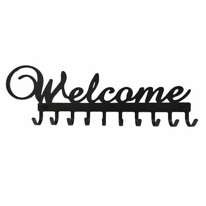 Key Holder Wall Mounted Key Hooks For Wall Decorative With 10 Hooks Black Metal Key Organizer Rack Hanger For Entryway