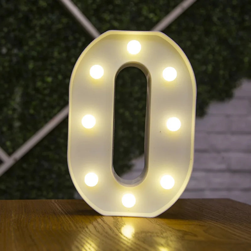 Decorative Letters Alphabet Letter LED Lights Luminous Number Lamp Night Light Wedding Proposal Party Baby Bedroom Decoration