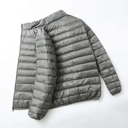 Lightweight Down Cotton Coat Men's Winter Cropped Jacket Stand Collar Hooded Outerwear