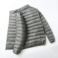 Lightweight Down Cotton Coat Men's Winter Cropped Jacket Stand Collar Hooded Outerwear
