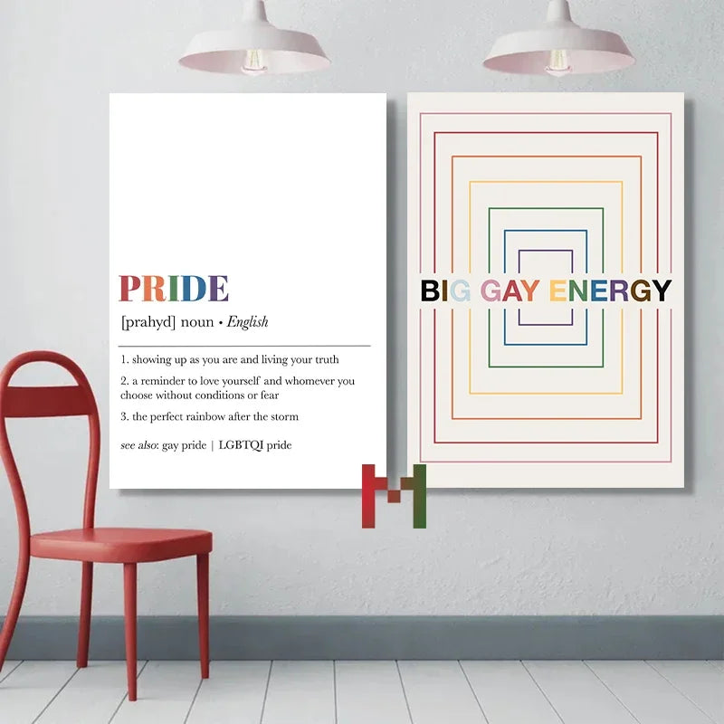 Abstract Pride Art Canvas Print Wall Decor LGBT Home Art