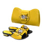 Latest Italian Design Casual Ladies Slippers and bag set