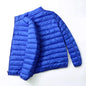 Lightweight Down Cotton Coat Men's Winter Cropped Jacket Stand Collar Hooded Outerwear