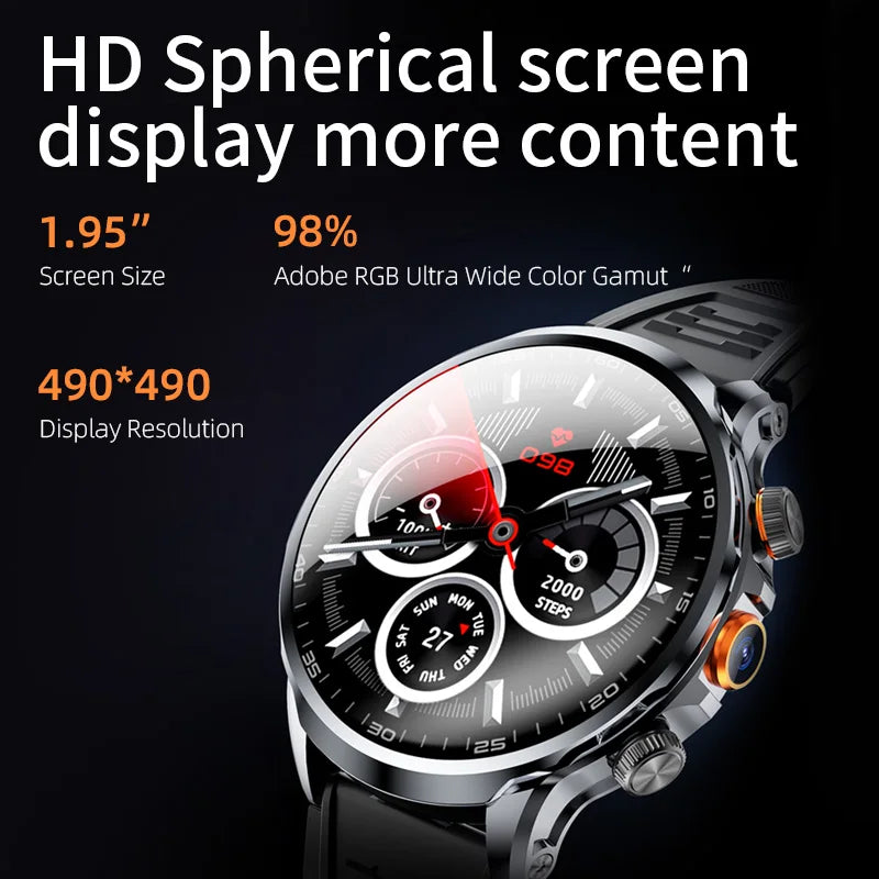 2025 NEW Smart Watch 4G Android 1.95 inch IPS 360*360 Screen With 200W Camera GPS WIFI 32GB ROM Smartwatch With 1100Mah Battery