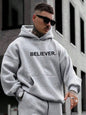 Devotee Letter Printed Hoodie - Trendy Sportswear