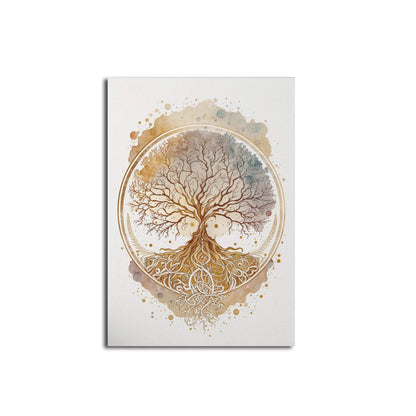 Buddha Wall Art - Yin Yang Tree Poster Canvas Painting
