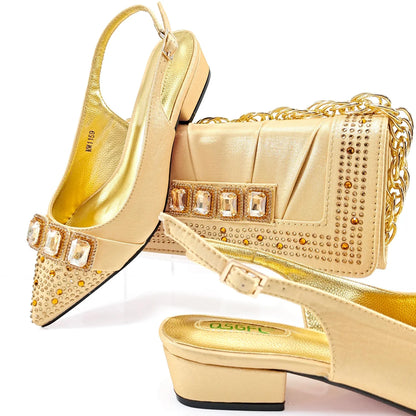 Lastest Italian Style Ladies Shoes with Matching Bag Set HMP1-9