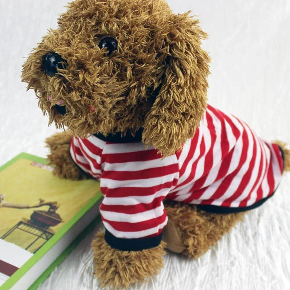 Stripe Spring Dog T-shirt Soft Small Medium Dog Puppy Clothing Shirt Vest Printed Pet Dog Puppy Vest T-shirt Dog Cloth