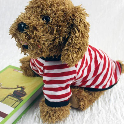 Stripe Spring Dog T-shirt Soft Small Medium Dog Puppy Clothing Shirt Vest Printed Pet Dog Puppy Vest T-shirt Dog Cloth