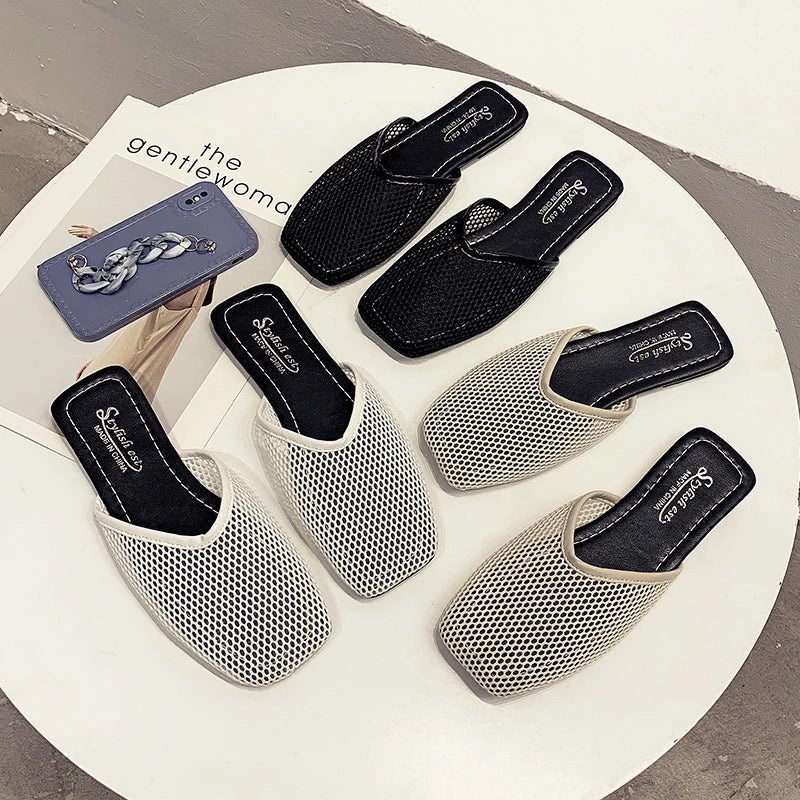 Mesh Mules Slippers