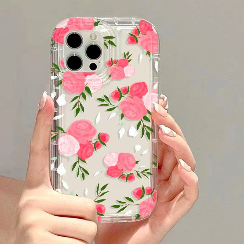Flower Clear Cover Soft Fundas Phone Case
