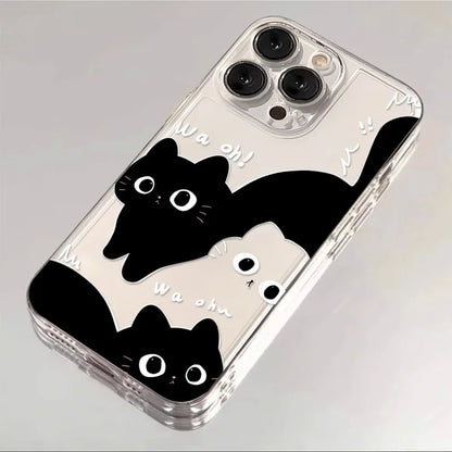 Black White Big Eyes Cat Kitty Phone Case