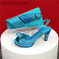 Italian Design Diamond-Encrusted Bag And High-Heeled Shoes Set