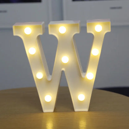 Decorative Letters Alphabet Letter LED Lights Luminous Number Lamp Night Light Wedding Proposal Party Baby Bedroom Decoration