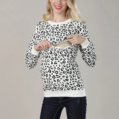 Maternity Nursing Sweatshirt 100% Cotton Winter Maternity Clothes T-shirt Breastfeeding Tops Hoodie Sweater For Pregnant Women