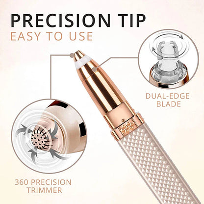 Women's Electric Eyebrow Trimmer Rechargeable Hair Removal Shaving Lip Bikini Lady Shaver Remover Body Facial Nose Epilator
