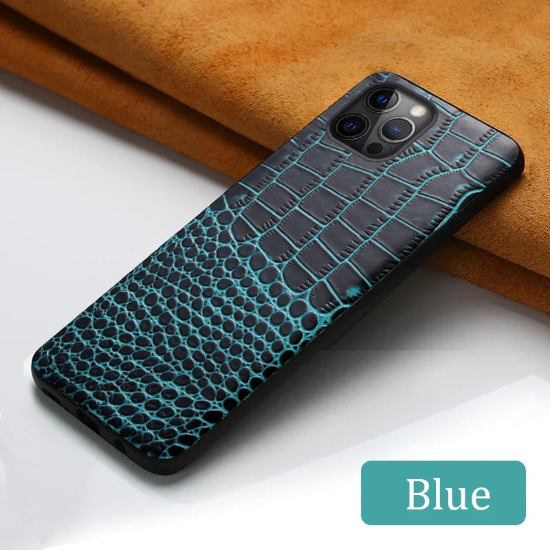 Genuine Leather iPhone Case for Apple iPhone 14 13 12 11 Pro Max Mini X XR XS 6S 7 8 SE 2020 Back Cover