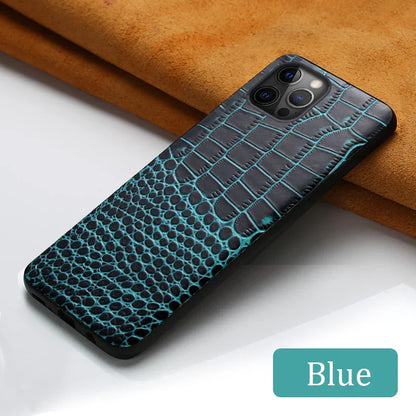 Genuine Leather iPhone Case for Apple iPhone 14 13 12 11 Pro Max Mini X XR XS 6S 7 8 SE 2020 Back Cover
