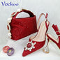 Women's Shoes and Bag Set with Shinning Crystal