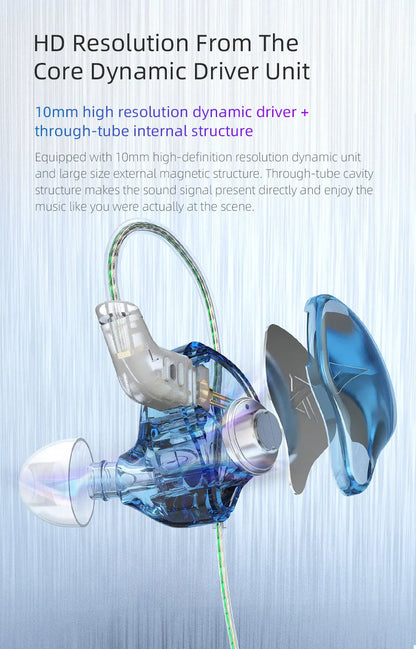 KZ EDC HiFi Earphones with Microphone Noise Cancelling In-ear Wired Headphones Sports Music Gaming Monitor Earbuds Headset