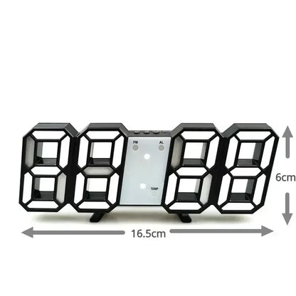 LED Digital Wall Clock - Modern Alarm Clock for Bedroom & Living Room
