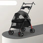 Foldable Pet Stroller for Small Dogs - Lightweight Travel Carrier with Dining Tray