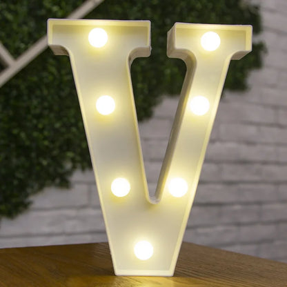Decorative Letters Alphabet Letter LED Lights Luminous Number Lamp Night Light Wedding Proposal Party Baby Bedroom Decoration