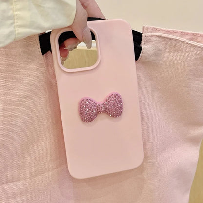 Luxury Bling Rhinestone Bow Pink Phone Case