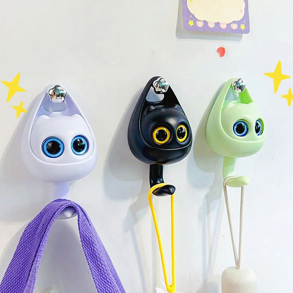 Creative Cute Cartoon Cat Hooks Wall Shlef Hook for Clothes Hat Scarf Key Holders Animals Hanger Rack Home Decoration Hanger