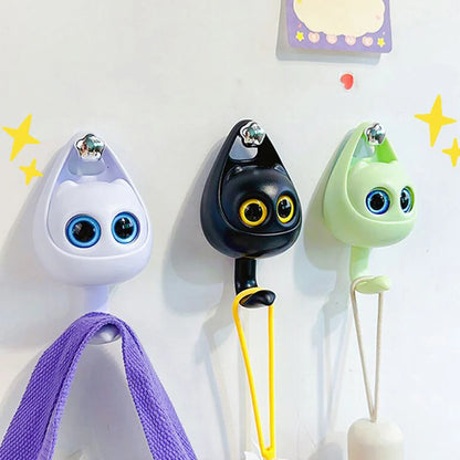 Creative Cute Cartoon Cat Hooks Wall Shlef Hook for Clothes Hat Scarf Key Holders Animals Hanger Rack Home Decoration Hanger