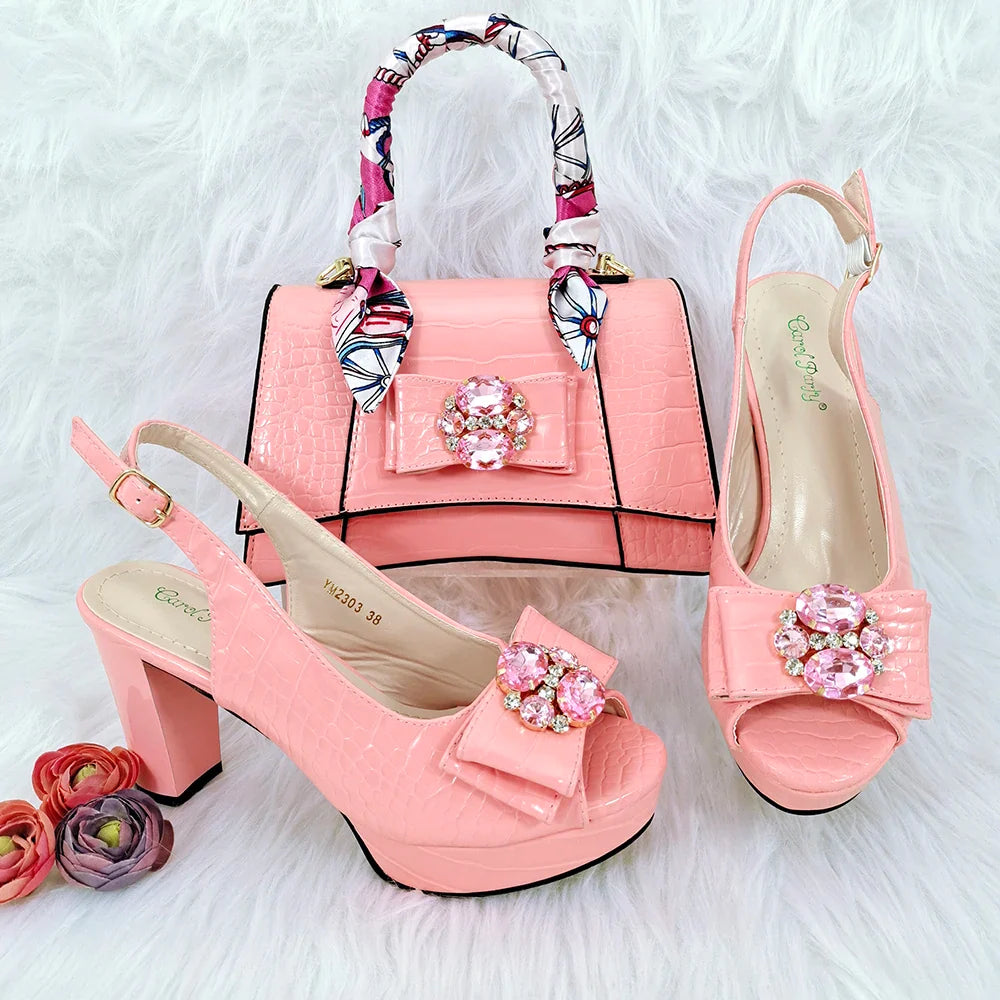 New Arrival Shoes and Bag Set African Sets HFG1-29