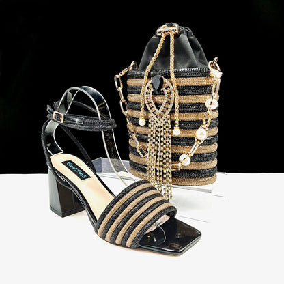 Lastest Italian Design Ladies Shoes with Matching Bag Set  HJJ1-23