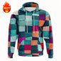 Men's hoodie 3D printed simulation sewing plaid sweatshirts fashion men's clothing