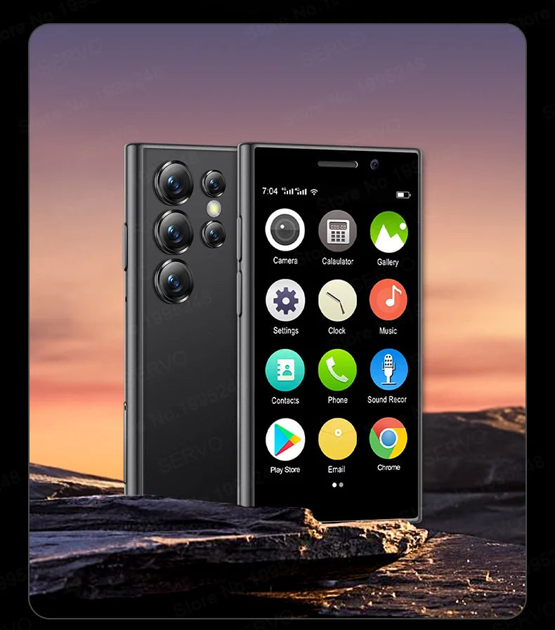 SERVO S24 Mini Pocket Smartphone 2GB 16GB 4G Netcom Android Native System MT6737 WIFI Hotspot Small Palm Smart Phones New Update