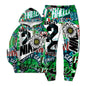 European Style New NK Letter Hip-hop 3D Digital Printing Fashion Casual Sports Youth Men and Women Hoodie Long Pants 2-Piece Set