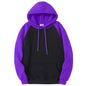 Color Collision Hoodie Men Women Autumn Winter Loose Oversized Clothing Warm Fleece Raglan Splicing Hooded Couple Sweatshirts