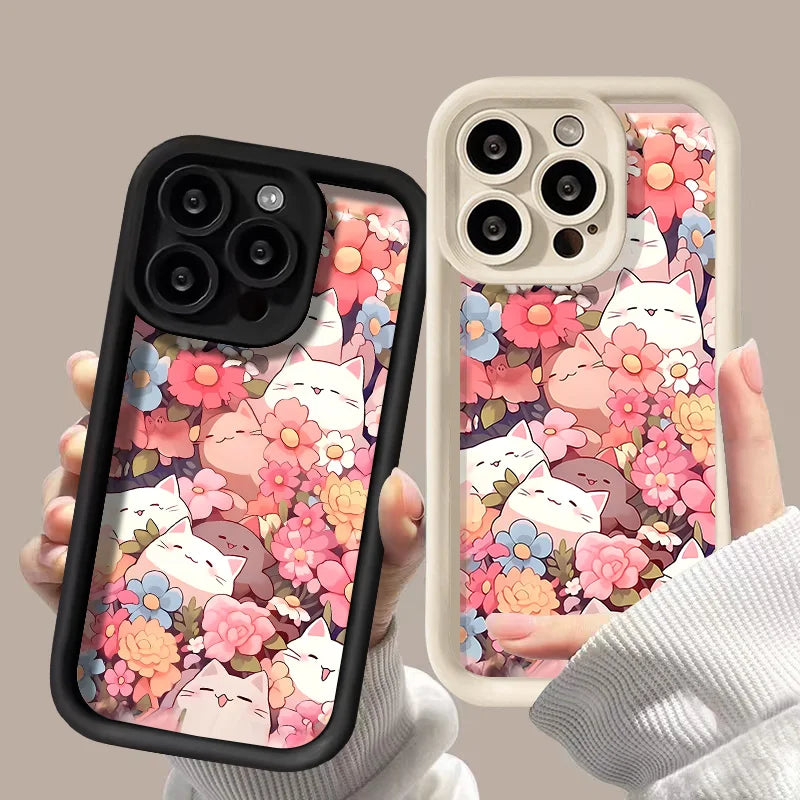 Lovely Cats Flower Phone Case