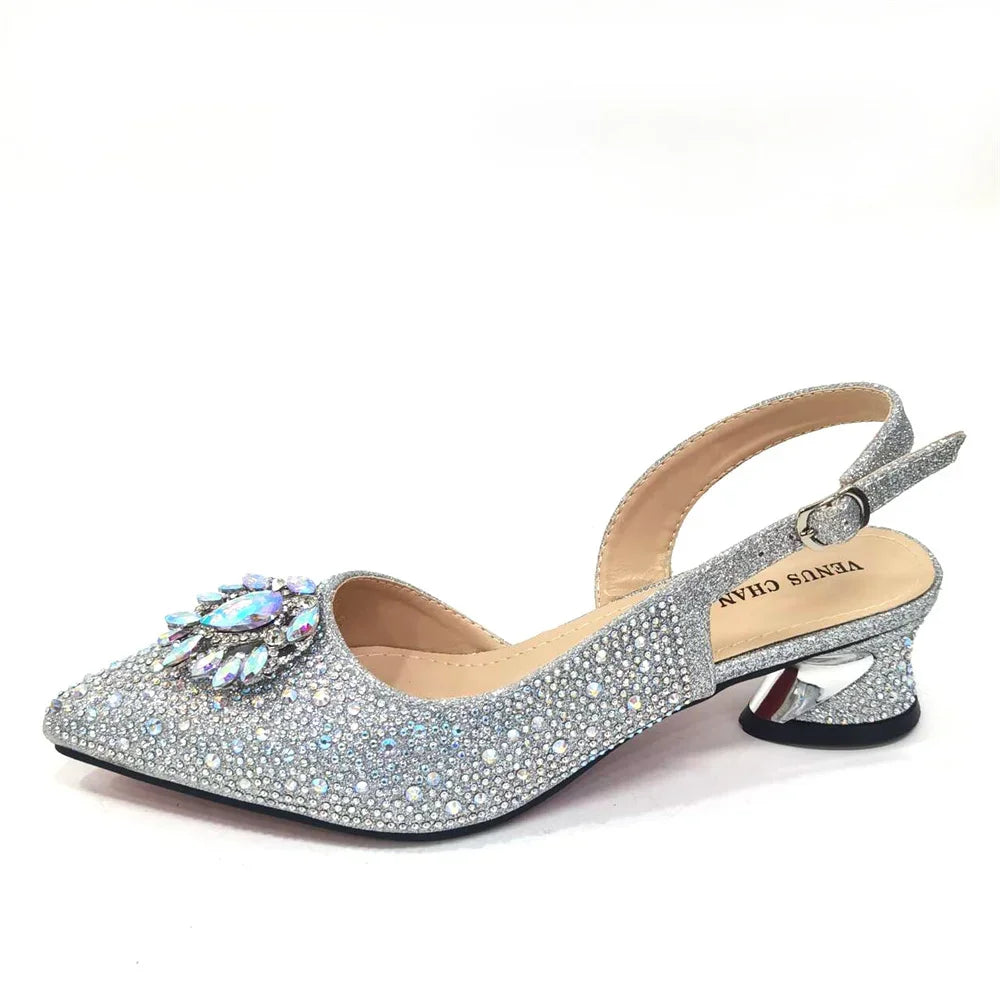 Elegant And Sexy Champagne Shoes And Bag set