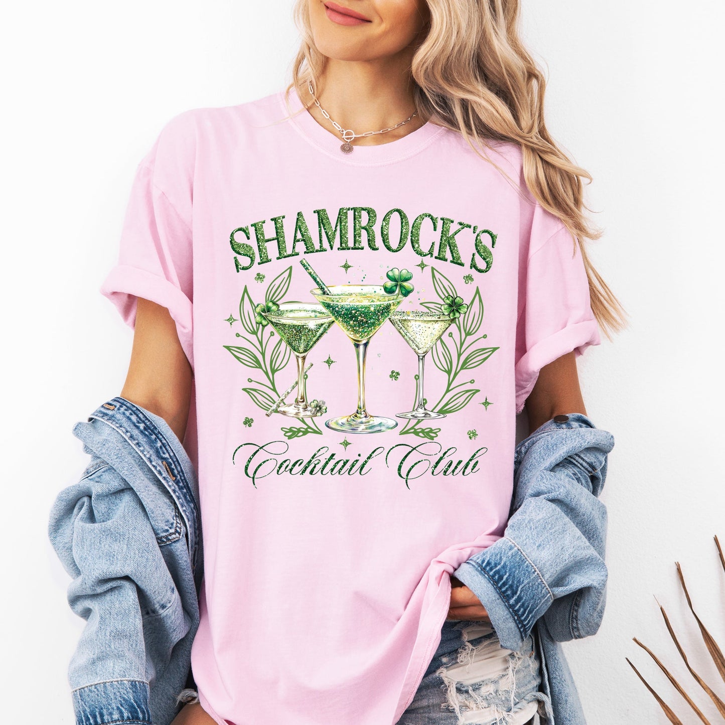 Shamrock's Cocktail Club, St Patrick's Day, Shamrock, Clover, Lucky, Leprechaun Tshirt Comfort Colors T-Shirt
