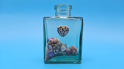 Glass Bottle with Heart – Coastal Home Decor Shell Accent
