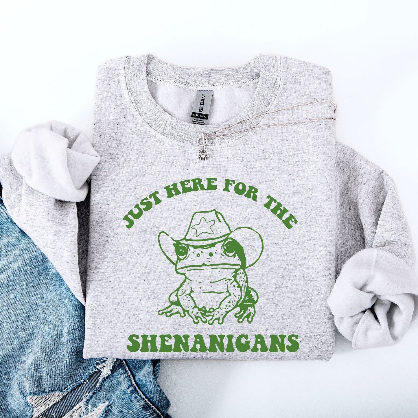 Shenanigans, Frog, Sheriff, Funny, St Patrick's Day, Shamrock, Clover, Lucky, Leprechaun Sweatshirt