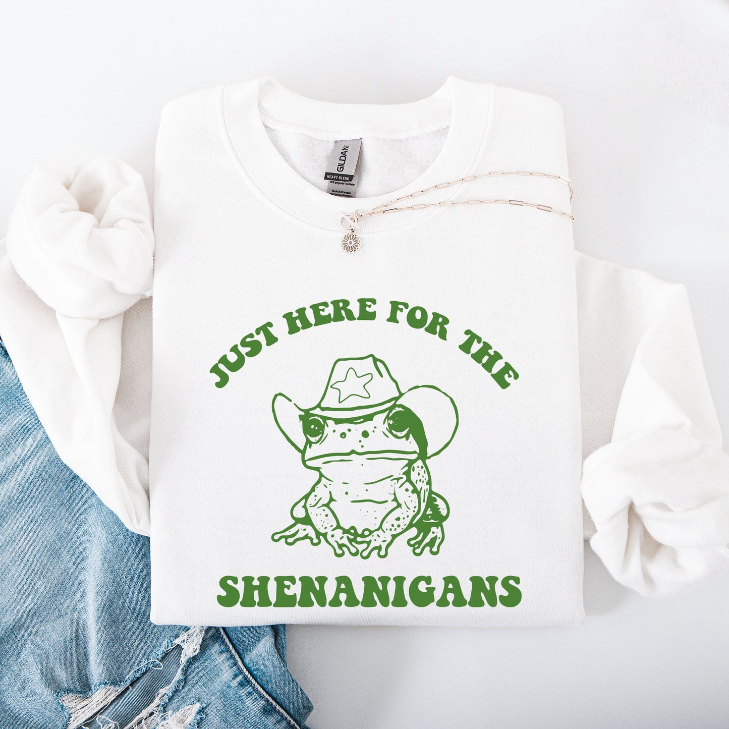 Shenanigans, Frog, Sheriff, Funny, St Patrick's Day, Shamrock, Clover, Lucky, Leprechaun Sweatshirt
