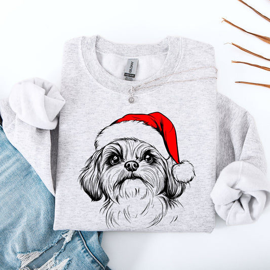 Shih Tzu, Santa, Dog, Christmas, Dog Lover, Pet Sweatshirt