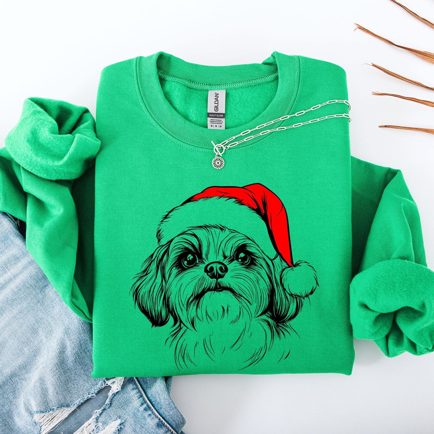 Shih Tzu, Santa, Dog, Christmas, Dog Lover, Pet Sweatshirt