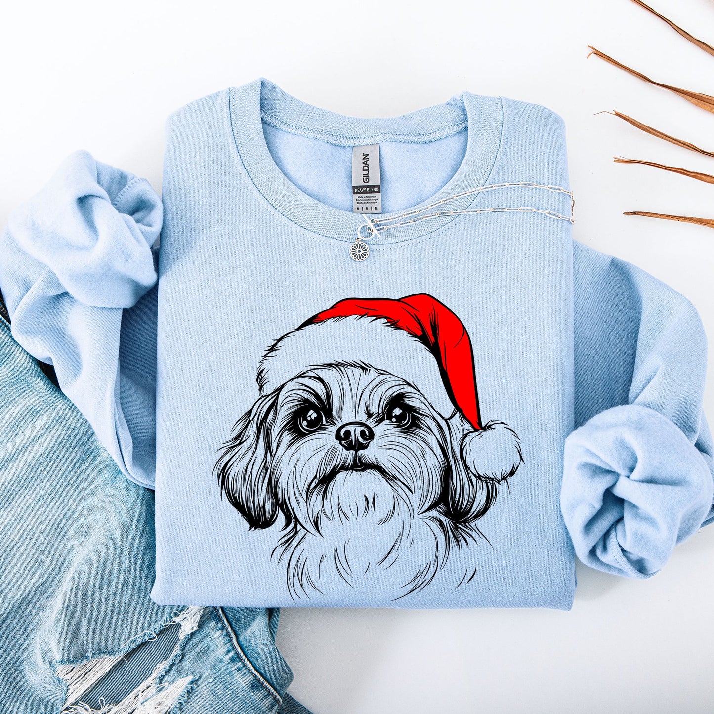 Shih Tzu, Santa, Dog, Christmas, Dog Lover, Pet Sweatshirt