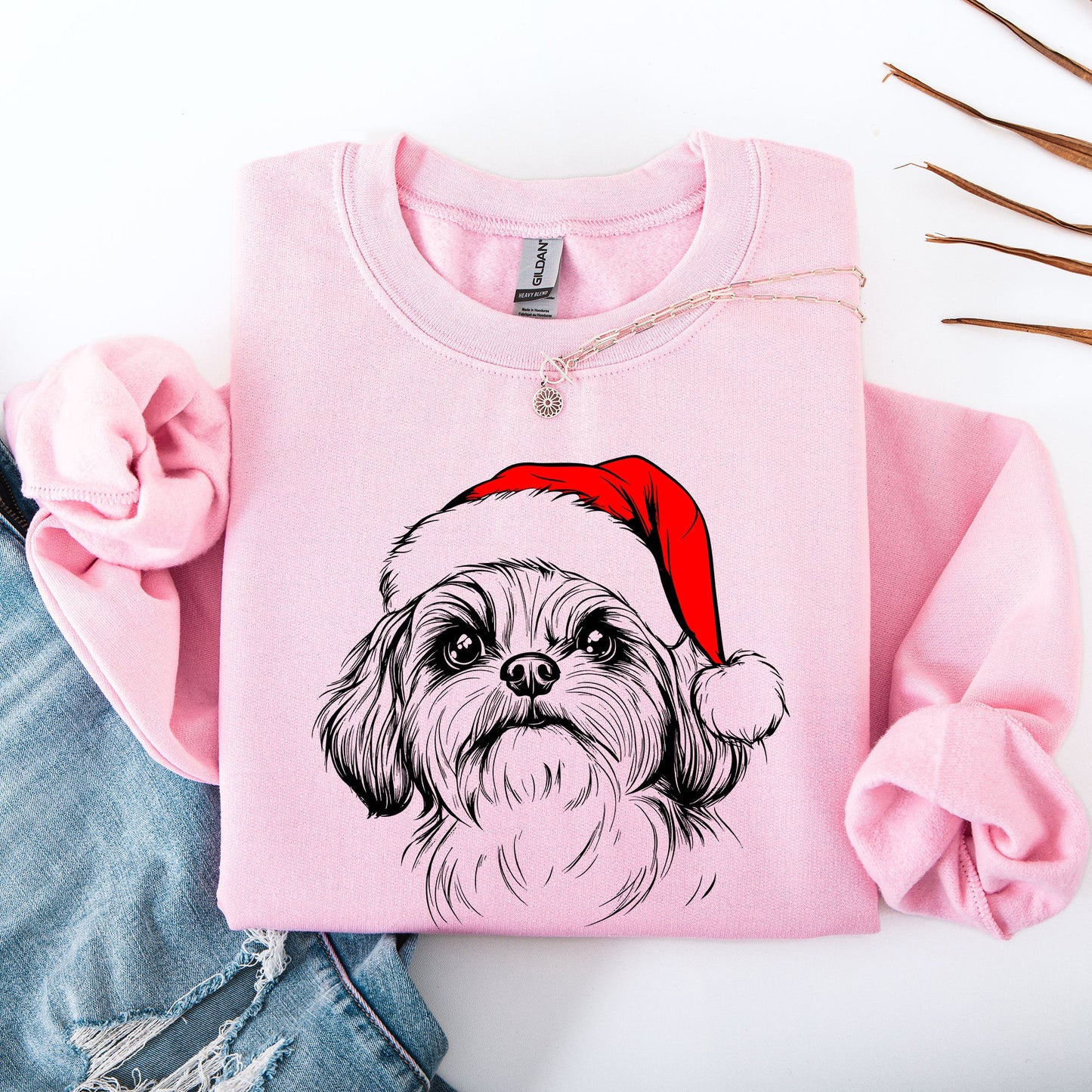 Shih Tzu, Santa, Dog, Christmas, Dog Lover, Pet Sweatshirt