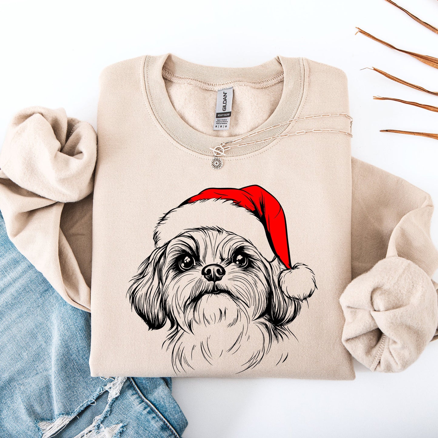 Shih Tzu, Santa, Dog, Christmas, Dog Lover, Pet Sweatshirt