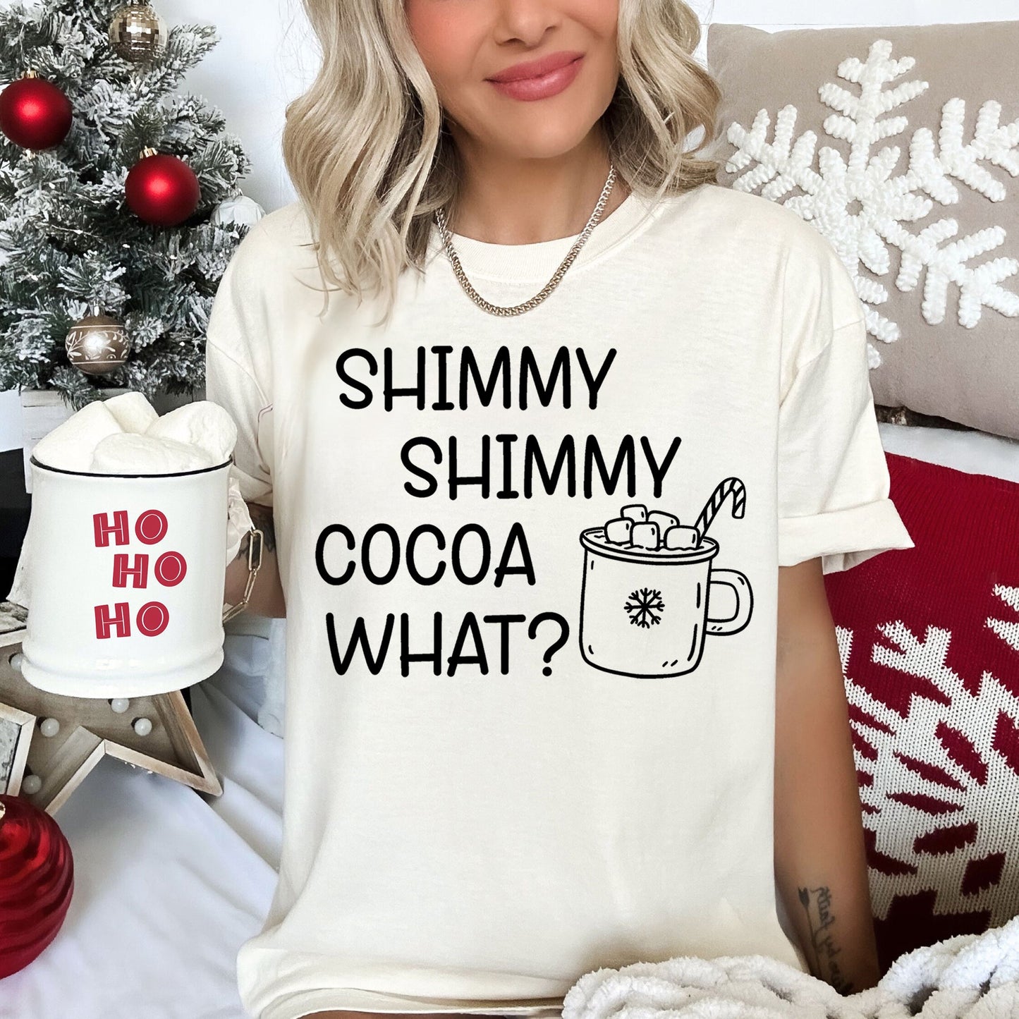 Shimmy Shimmy, Hot Chocolate, Winter, Christmas, Comfort Colors Tshirt