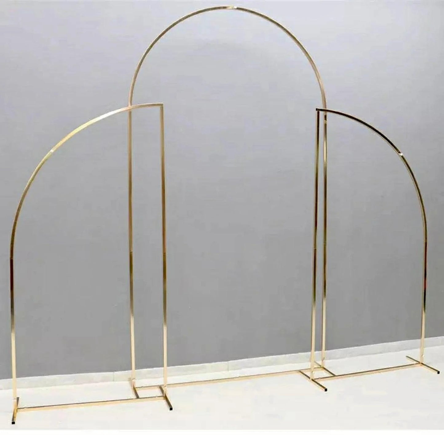 Shiny Gold Wedding Arch Backdrops 3-Piece