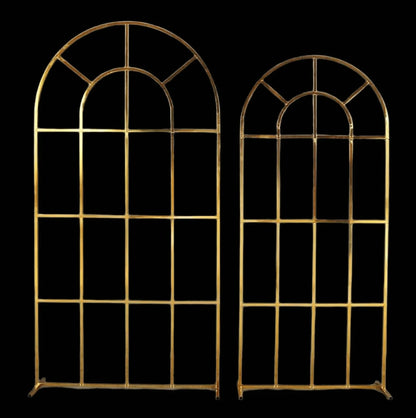 Shiny Gold Window Wedding Arch Backdrop Stand
